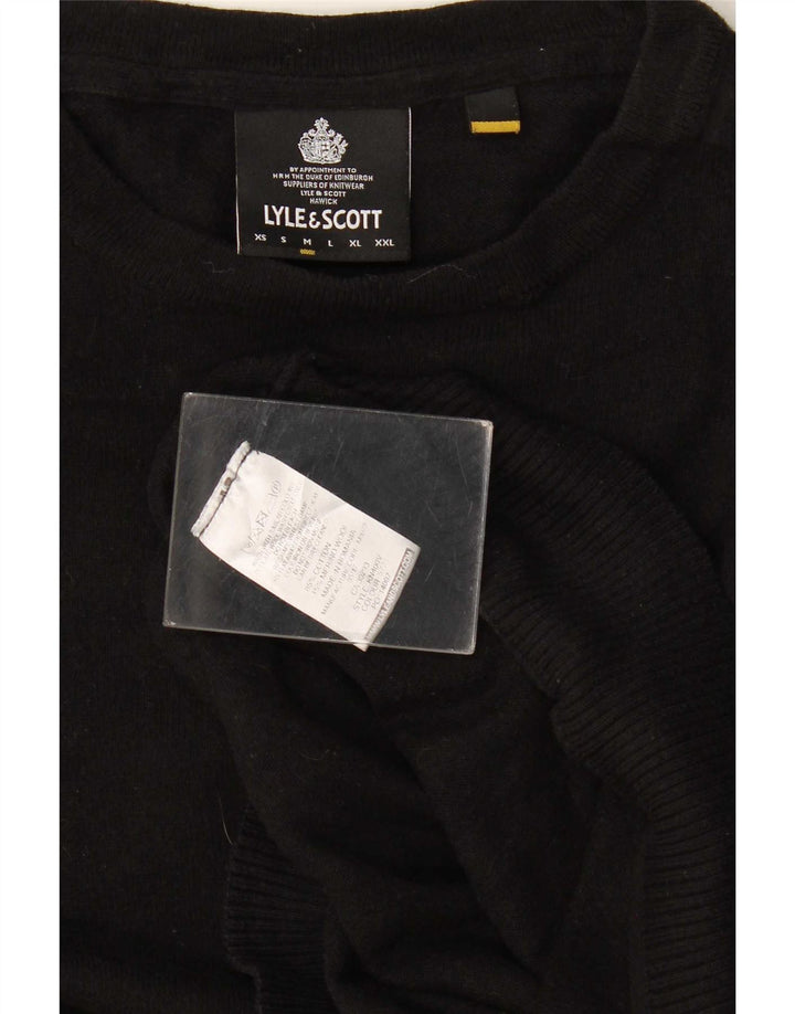 Lyle & Scott Herren-Pullover mit Rundhalsausschnitt, mittelschwarze Baumwolle