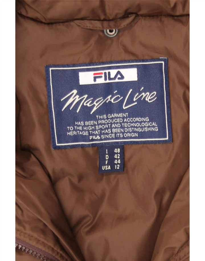 Fila Damen Kapuzen-Steppmantel IT 48 XL Braunes Polyamid