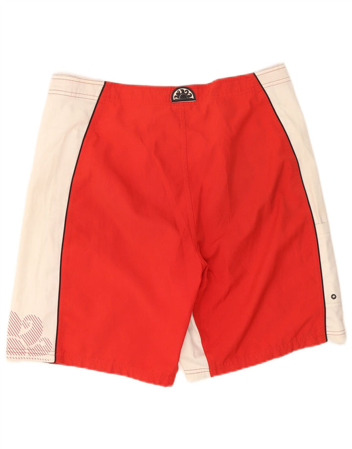 Sundek Herren-Badeshorts mit Grafik, Mittelrotes Farbblock-Polyester