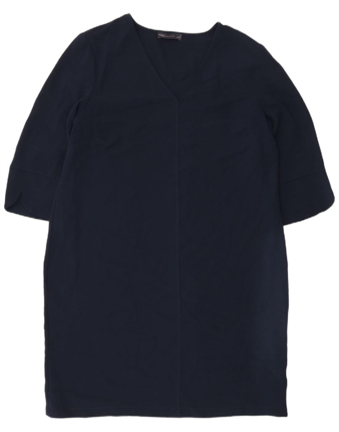 Marks & Spencer Damen Etuikleid mit 3/4-Ärmeln, Gr. 40, Marineblau