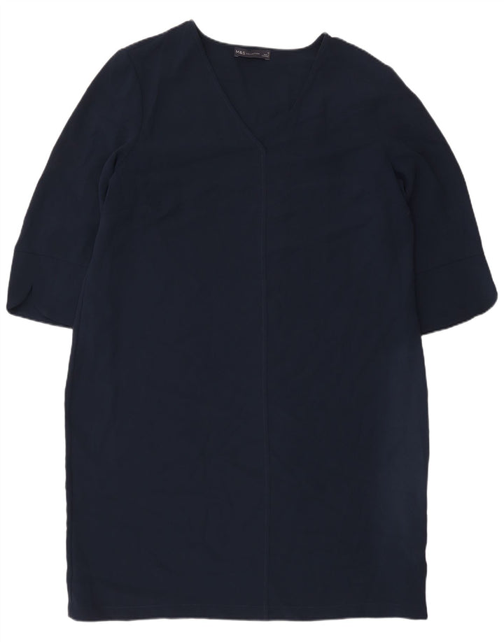 Marks & Spencer Damen Etuikleid mit 3/4-Ärmeln, Gr. 40, Marineblau