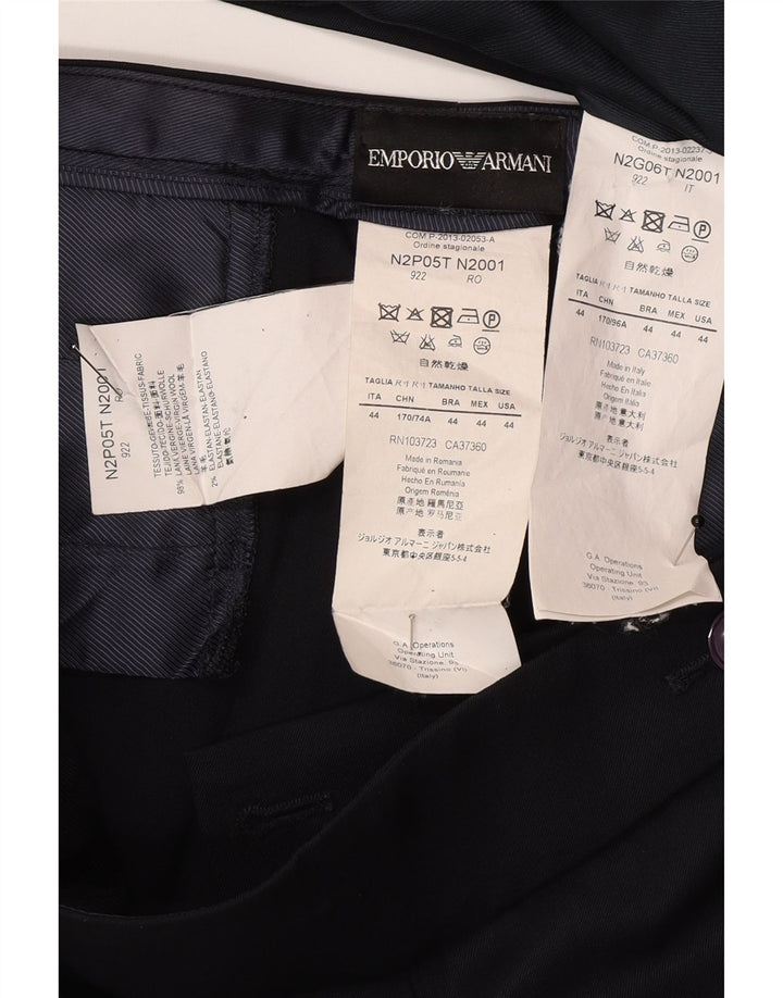 Emporio Armani Damen 2-Knopf-2-teiliger Anzug IT 44 Mittel W30 L30 Marineblau