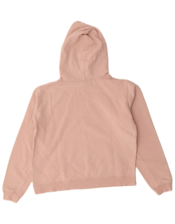 Fila Damen Crop Graphic Hoodie Pullover UK 14 Mittelrosa Baumwolle