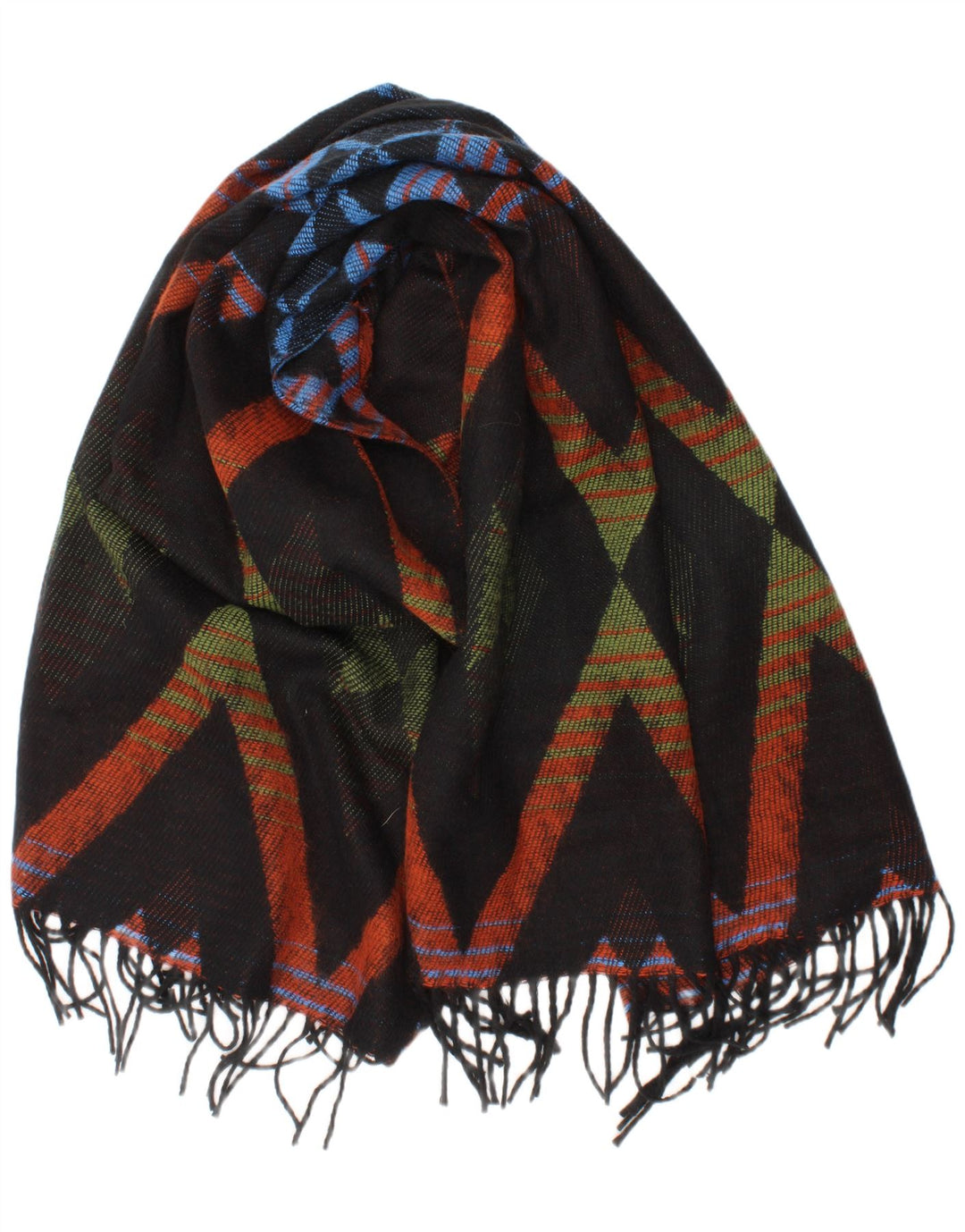 Vintage Damen-Schal mit abstraktem Muster, rechteckig, Einheitsgröße, schwarz, geometrisch