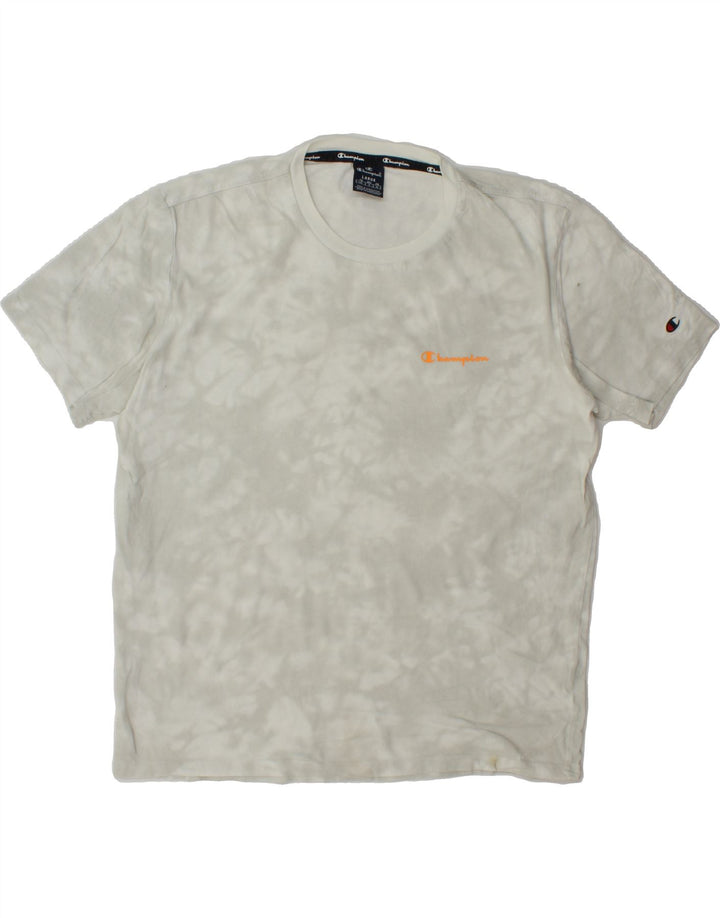 CHAMPION Mens T-Shirt Top Large Grey Tie Dye Vintage Champion and Second-Hand Champion from Messina Hembry 