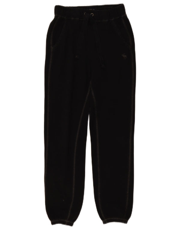 Abercrombie & Fitch Damen Trainingshose Jogger UK 4 XS Schwarz Baumwolle