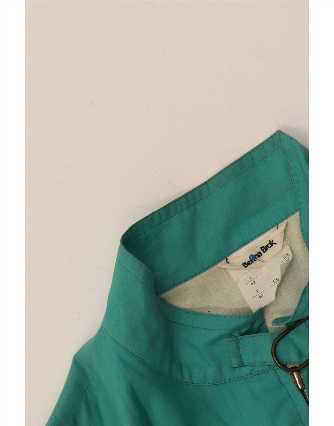 Vintage Damen Bomberjacke UK 12 Medium Türkis Colourblock Polyester