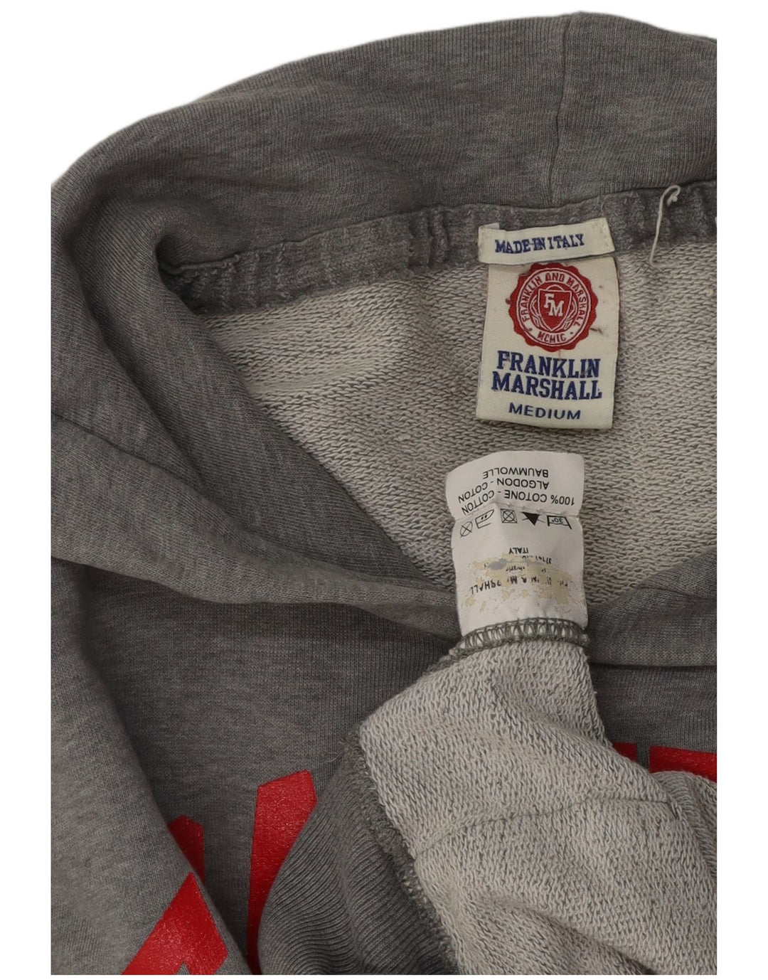 FRANKLIN & MARSHALL Herren-Kapuzenpullover mit Grafik, mittelgraue Baumwolle