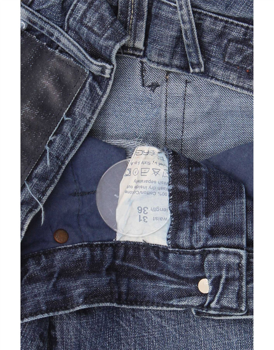 Energe Damen Liam Straight Jeans W31 L36 Blaue Baumwolle