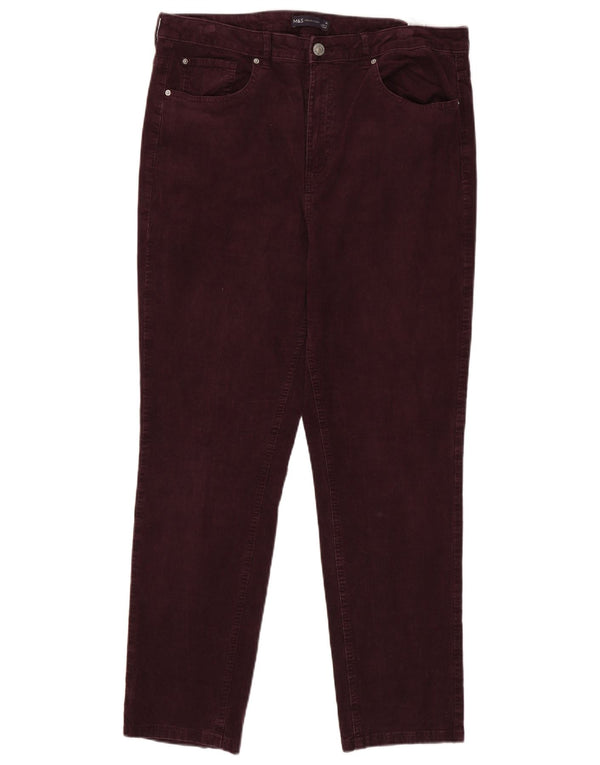 Marks & Spencer Damen Slim Cordhose UK 18 XL W36 L29 Burgunderrot