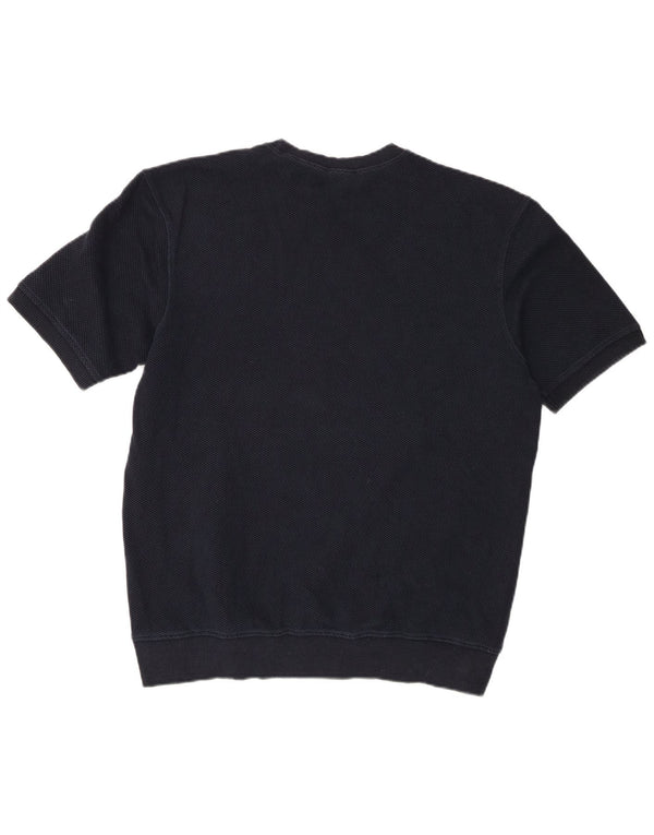 Zara Herren T-Shirt Top Large Marineblau Baumwolle