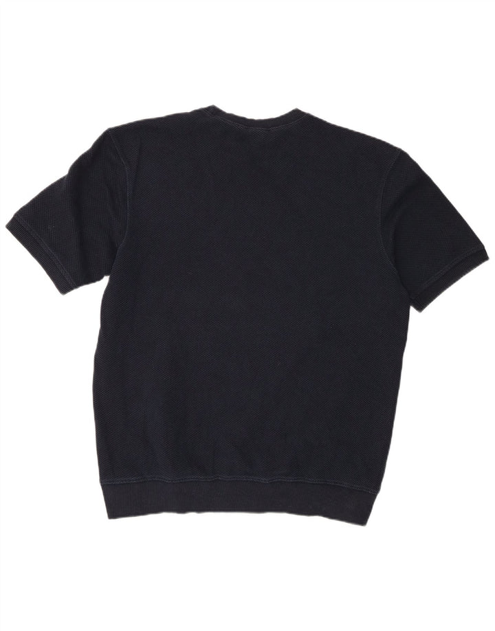 Zara Herren T-Shirt Top Large Marineblau Baumwolle