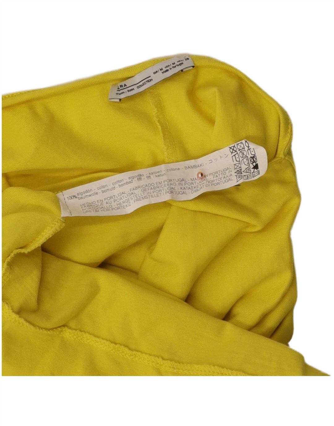 ZARA Womens Oversized Poncho Blouse Top UK 14 Medium Yellow Cotton