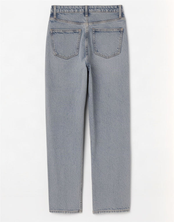 Zara Damen High Rise Straight Jeans EU 34 2XS W24 L27 Blau