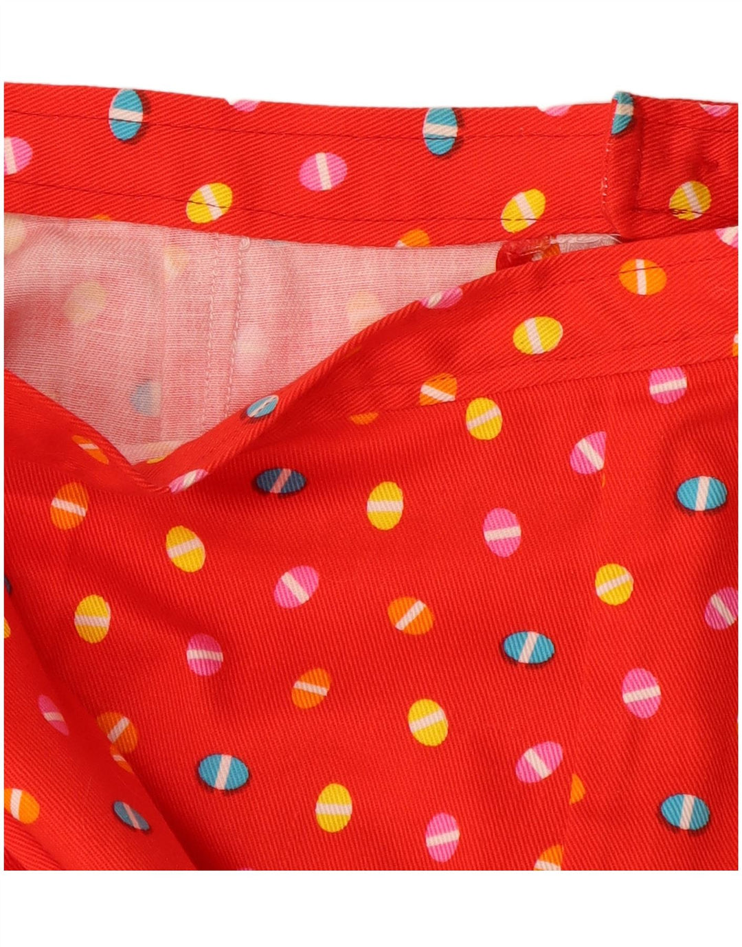 VINTAGE Damen Maxirock W26 Klein Rot gepunktet