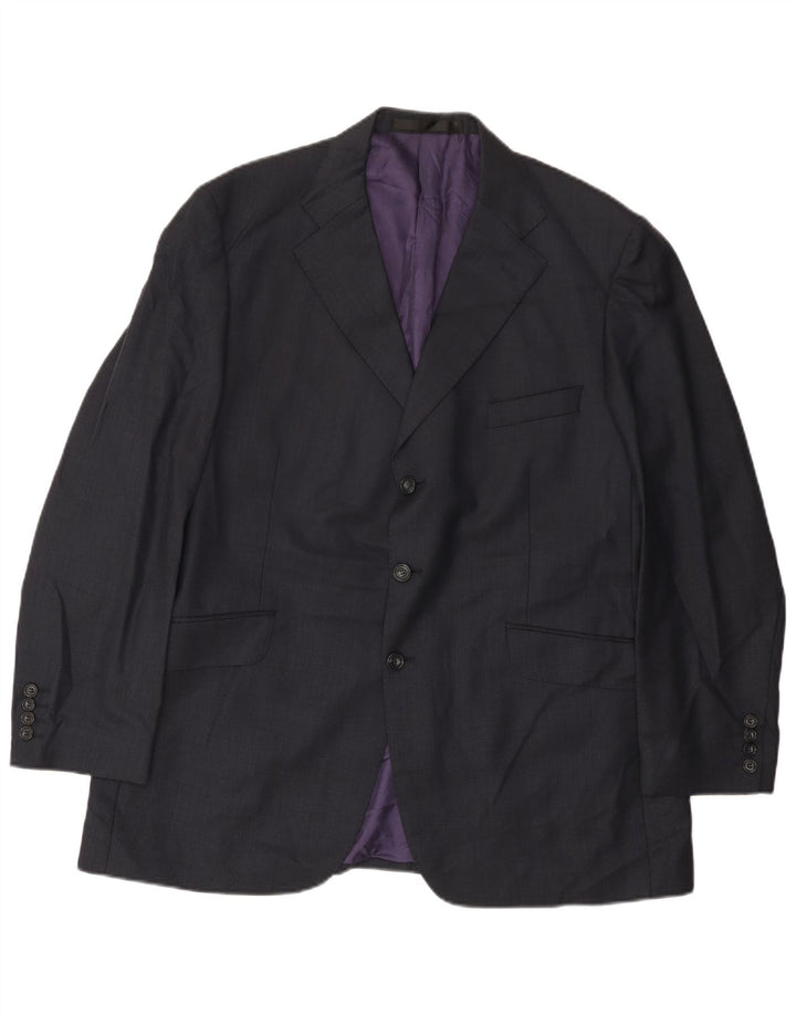 Marks & Spencer Mens 3 Button Blazer Jacket UK 44 2XL Navy Blue New Wool