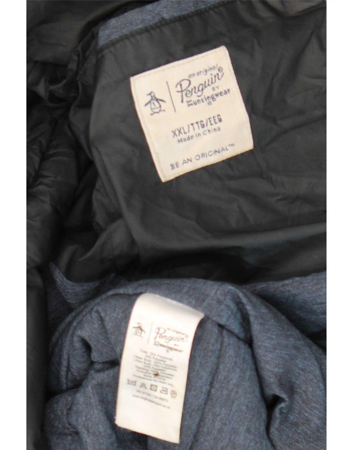 Penguin Wattierte Herrenjacke mit Kapuze, UK 44 2XL, Marineblau, Polyamid