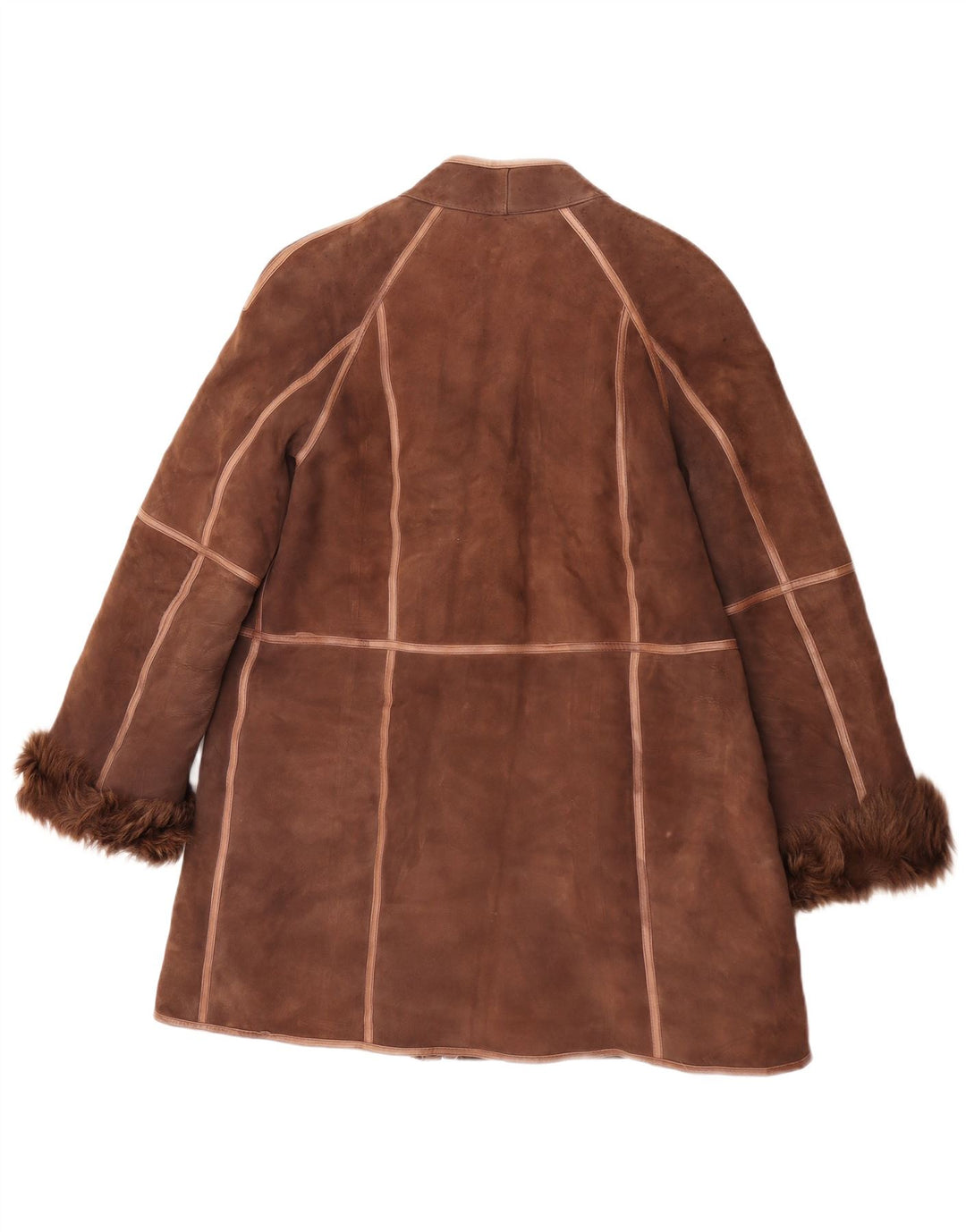 Vintage Damen Lammfellmantel UK 14 Mittelbraun