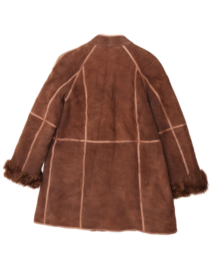 Vintage Damen Lammfellmantel UK 14 Mittelbraun