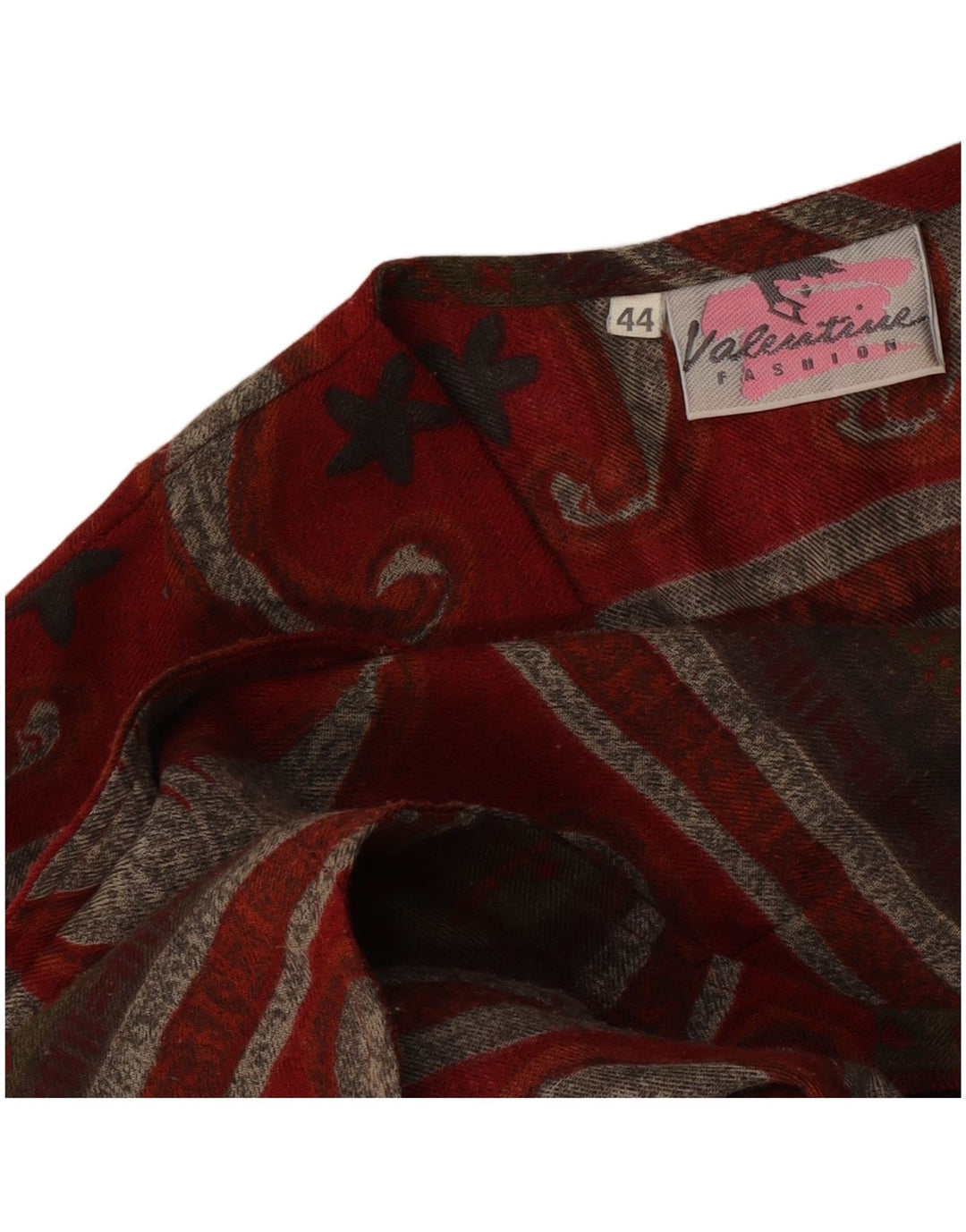 Vintage Damen Weste IT 44 Medium Burgund Paisley Polyester