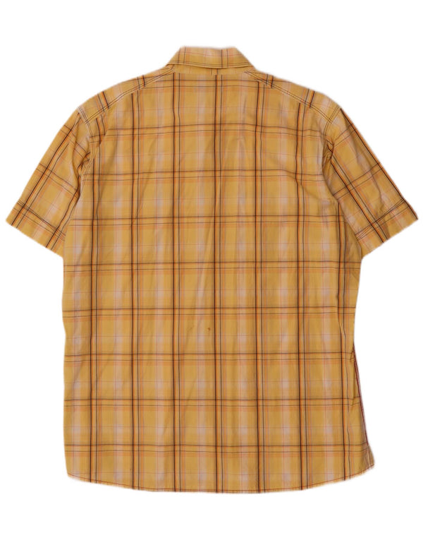 Angelo Litrico Herren-Kurzarmhemd, Größe 43/44 XL, gelb karierte Baumwolle