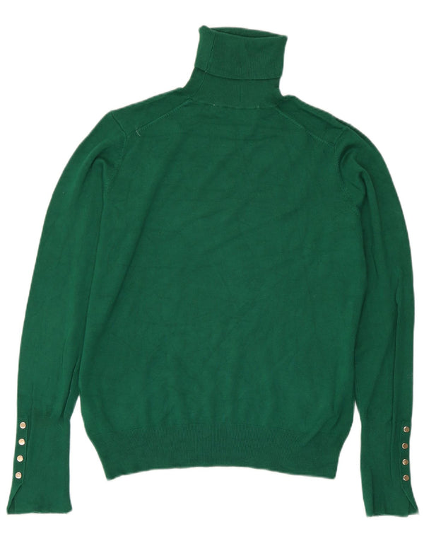 Zara Damen-Pullover mit Rollkragen, UK 12, mittelgrüne Viskose