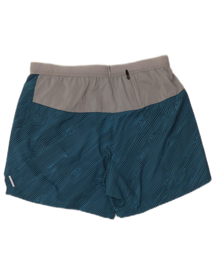 Nike Damen Dri Fit Sport Shorts UK 14 Mittelblaues Colourblock-Polyester