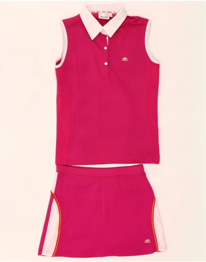 Ellesse ärmelloses 2-teiliges Set für Mädchen, 12–13 Jahre, rosafarbenes Farbblock-Polyester