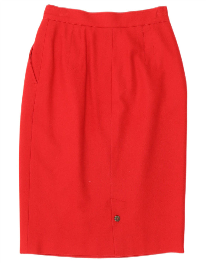 Les Copains Damen Bleistiftrock W26 Kleine rote Schurwolle