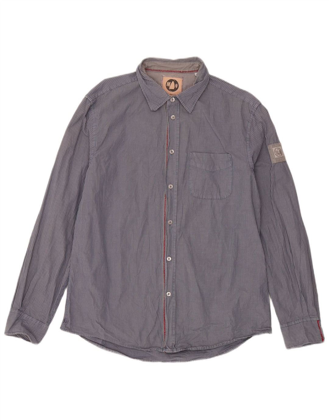 Murphy & Nye Herren-Sailmakers-Hemd XL aus marineblauer Nadelstreifen-Baumwolle