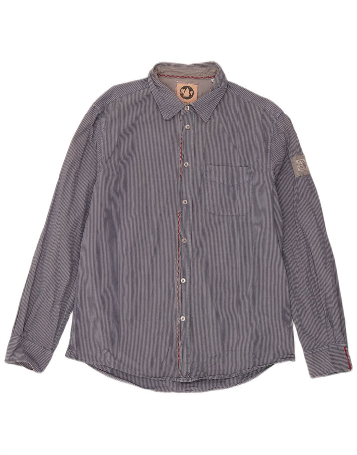 Murphy & Nye Herren-Sailmakers-Hemd XL aus marineblauer Nadelstreifen-Baumwolle
