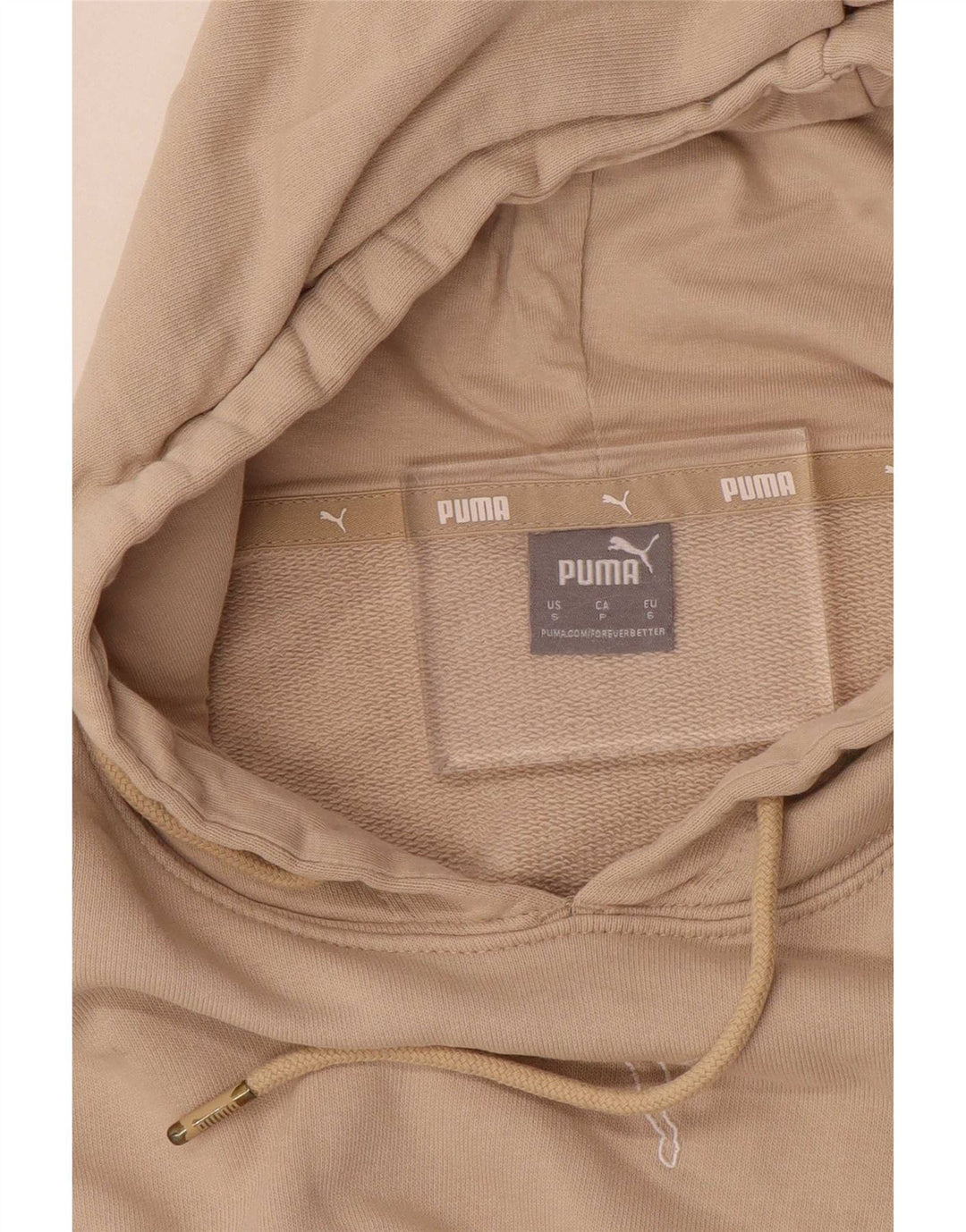 Puma Damen Crop Oversized Hoodie Pullover UK 10 Small Beige