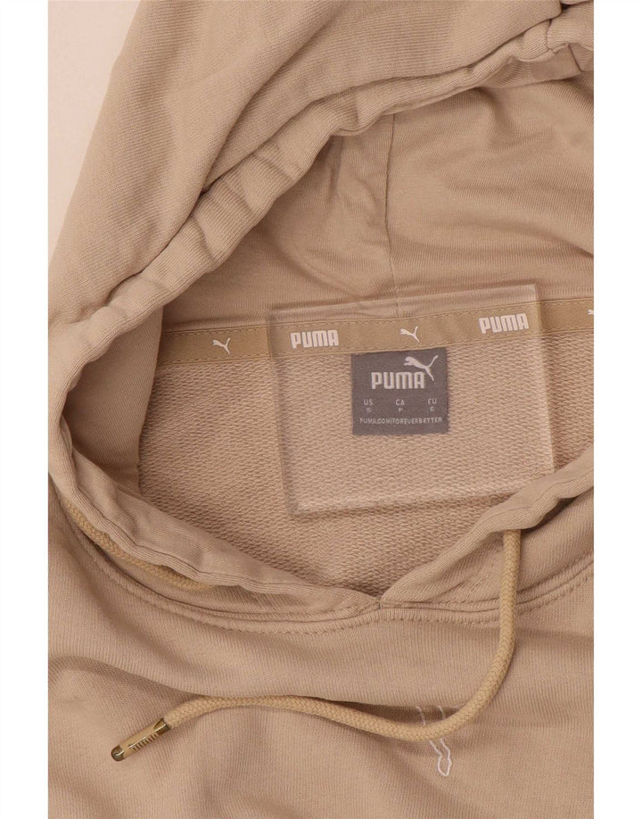 Puma Damen Crop Oversized Hoodie Pullover UK 10 Small Beige