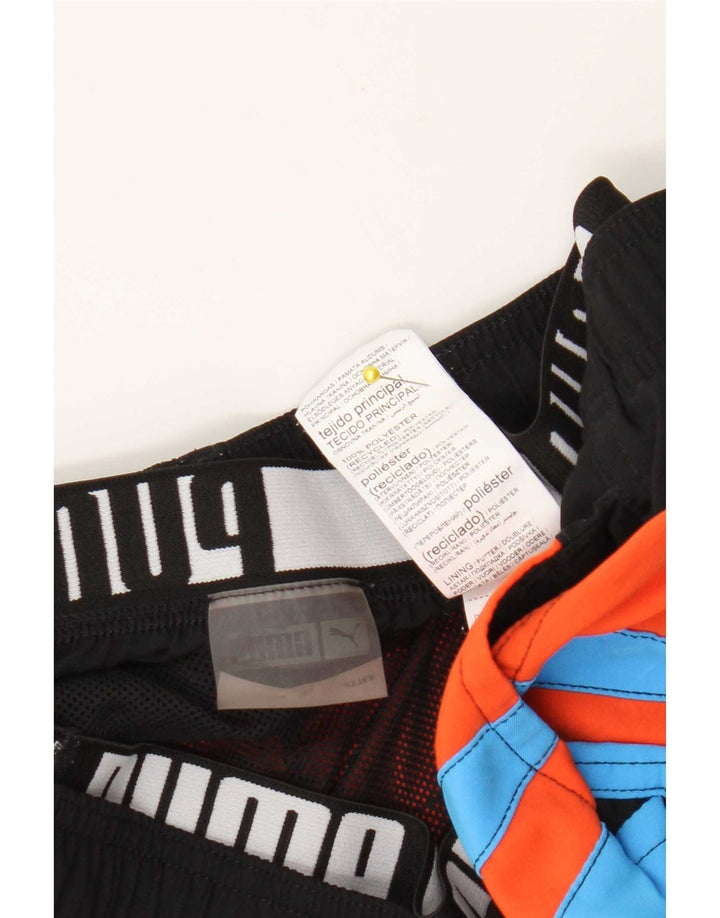 Puma Herren-Badeshorts mit Grafik, mittelblaues Farbblock-Polyester