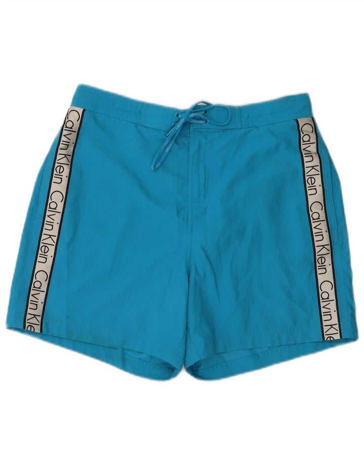 Calvin Klein Herren-Badeshorts mit Grafik, Mittelblau, Farbblock