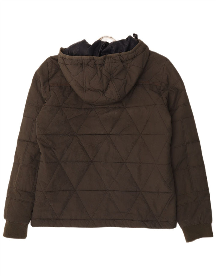 G-Star Wattierte Herrenjacke mit Kapuze, UK 38, Mittelkhaki, Polyester