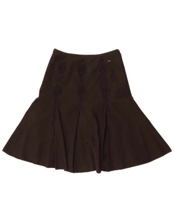 Tommy Hilfiger Damen A-Linienrock US 4 Small W24 Schwarze Baumwolle