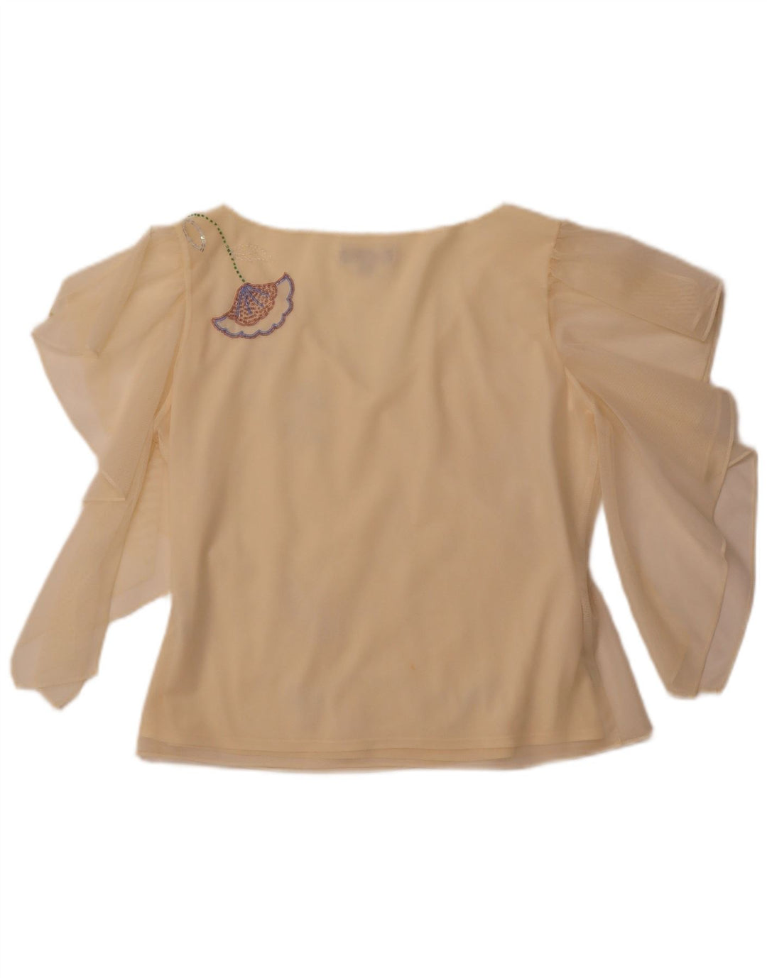 COAST Damen Crop See Through Bluse Top UK 16 Large Gelb Polyester