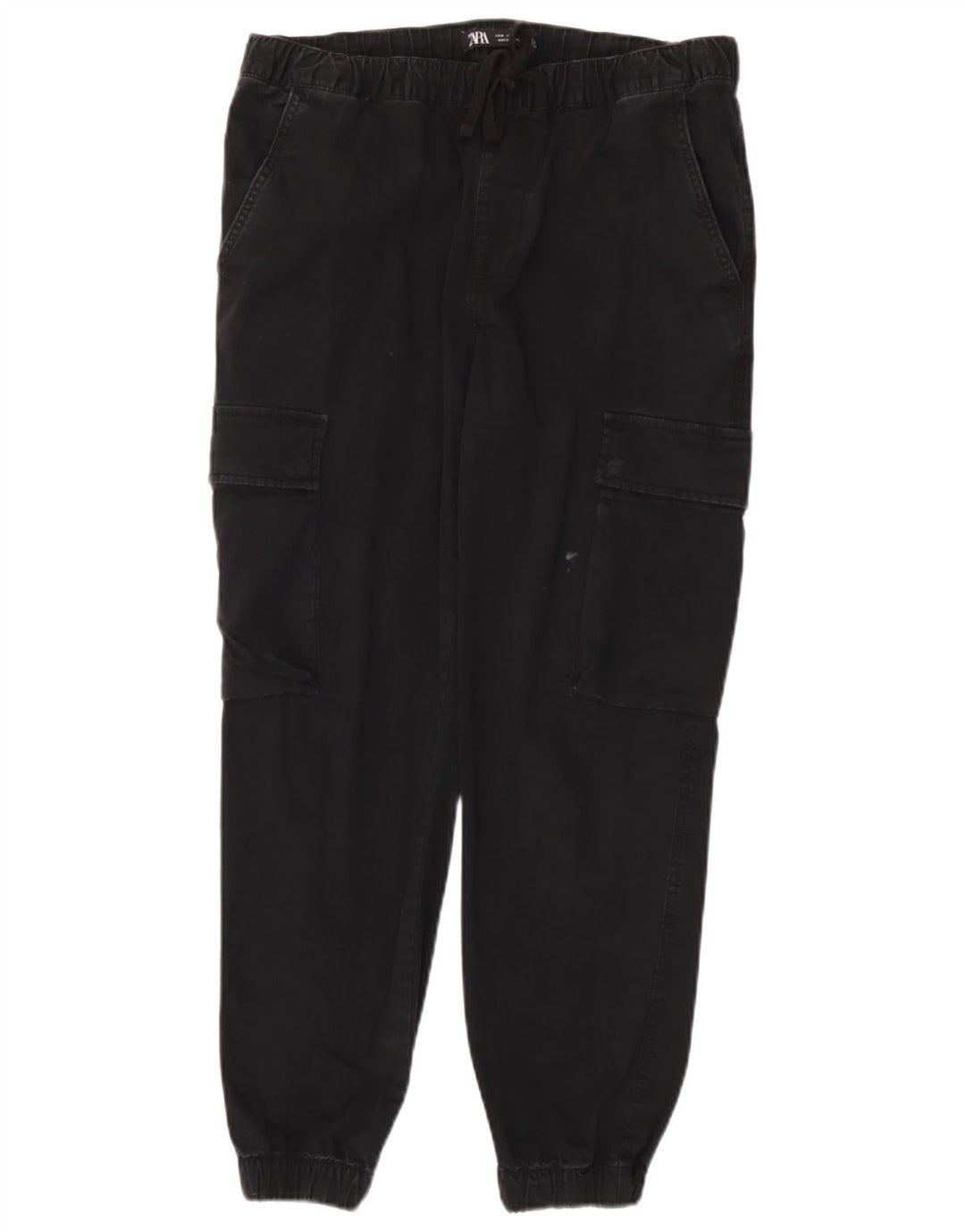 Zara Herren-Jogginghose, Cargohose, Größe M, W31, L26, Schwarz, Baumwolle