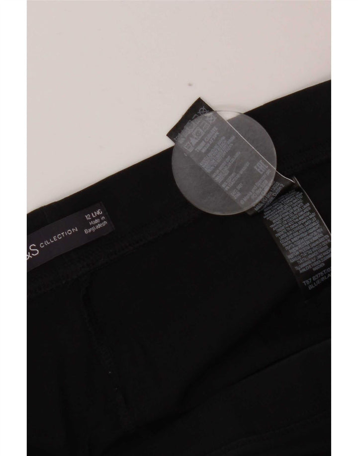 Marks & Spencer Damen Leggings UK 12 Mittelschwarze Baumwolle