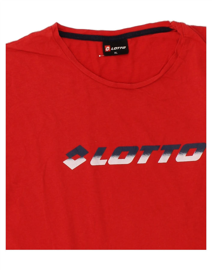 LOTTO Mens Graphic T-Shirt Top XL Red Vintage Lotto and Second-Hand Lotto from Messina Hembry 