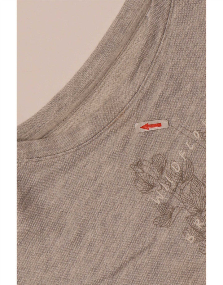 Mustang Womens Graphic Oversized Sweatshirt Pullover UK 10 Small Grau