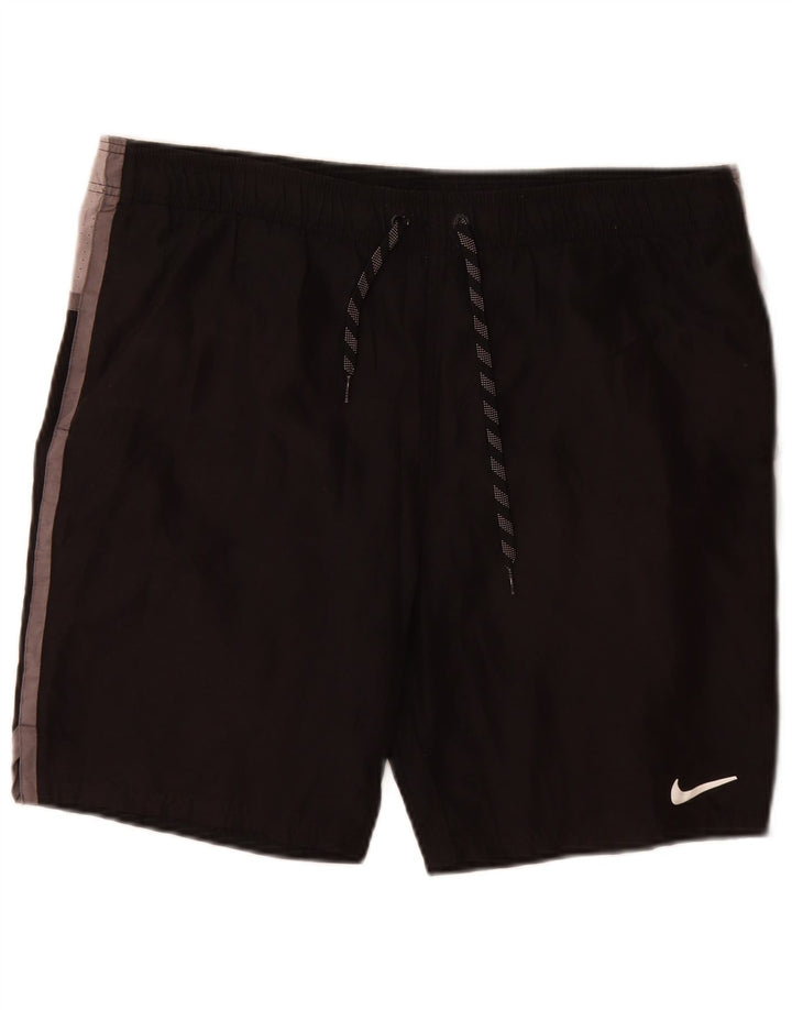 Nike Herren-Sportshorts, mittelgroß, schwarzes Farbblock-Polyester