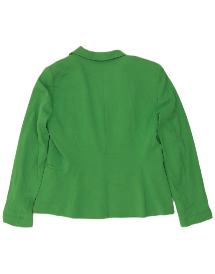 Zara Damen 1-Knopf-Blazerjacke UK 18 XL Grüne Baumwolle