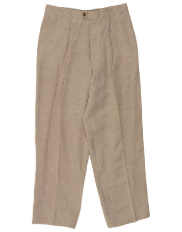 Bocodo Mens Pegged Suit Hose IT 48 Medium W30 L29 Beige Leinen