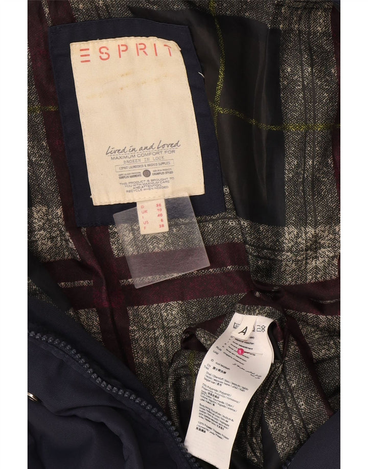 Esprit Wattierter Damenmantel mit Kapuze, Größe S, Marineblau, Größe 10, Polyamid