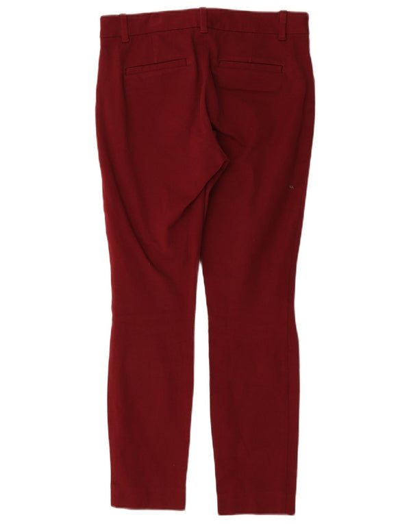 Gap Womens Skinny Ankle Casual Trousers US 2 XS W30 L27 Burgundy Cotton