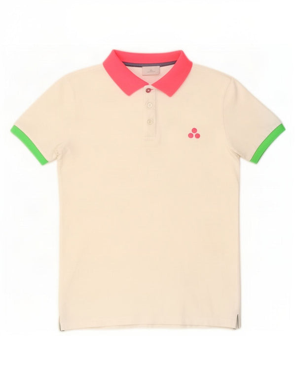 PEUTEREY Poloshirt für Mädchen, 11–12 Jahre, weiße Colourblock-Baumwolle