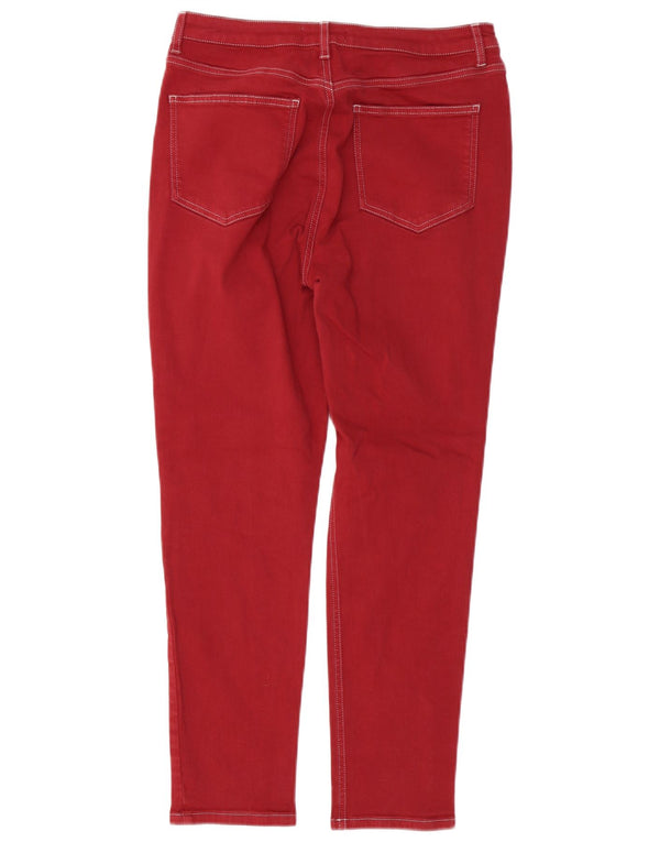 MINT VELVET Damen Slim Jeans UK 14 Large W32 L26 Rote Baumwolle