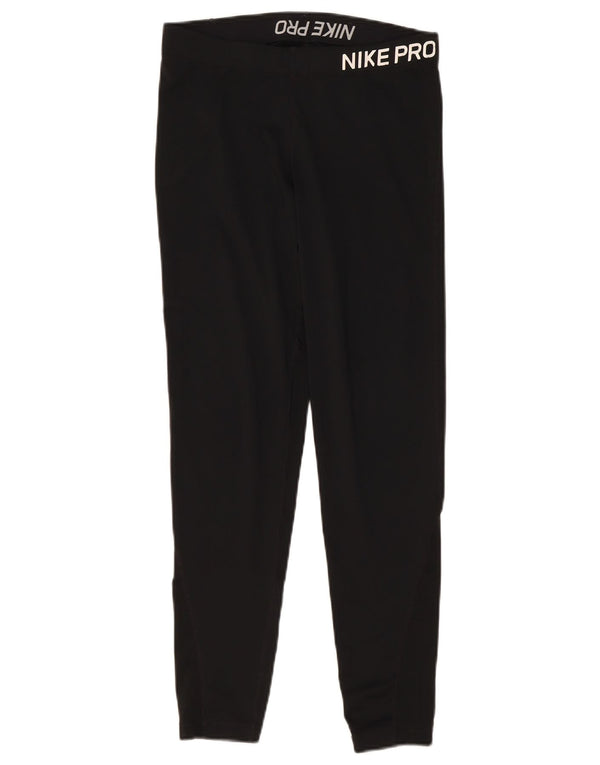 Nike Womens Graphic Leggings UK 12 Mittelschwarzes Polyester